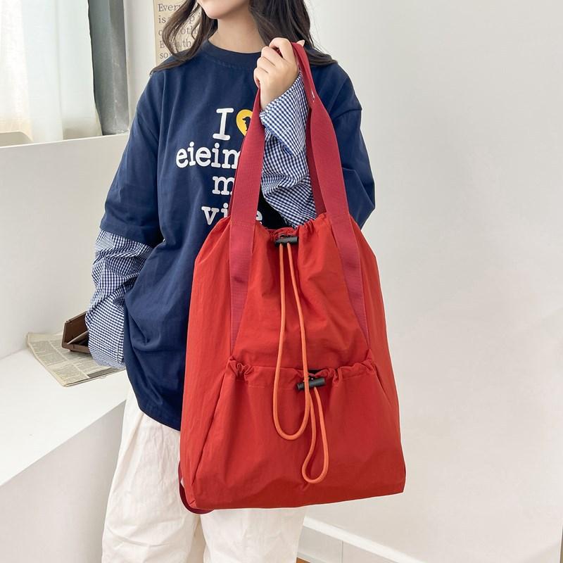 Schoolbag solid color large-capacity backpack new simple and versatile fashion girl outdoor backpack Korean version of student schoolbag
