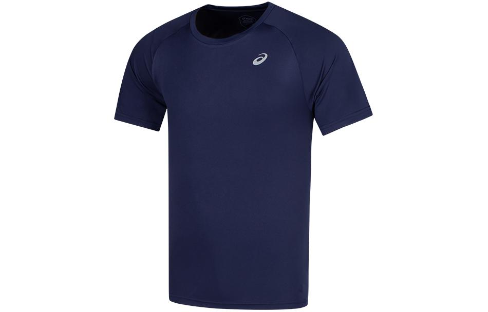 ASICS T Shirts Men s Navy Blue Crew Neck Moderate Straight Fit 2011C701-400 S