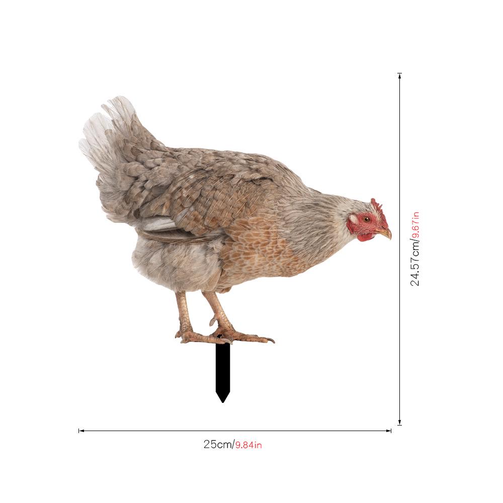 YKLU069-256 3D Rooster, Hen, Duck & Pig Outdoor Garden Decoration Plug