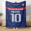Mbappe Personalisierte Namensdecke Überwurf Personalisierte Decke Ultra-Weich Perfekt für Strandkorb Picknicks Nickerchen Ideal für Alle Jahreszeiten