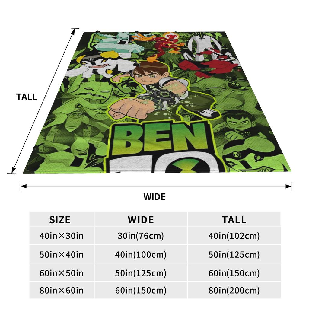 Ben 10 Alien Ben Tennyson Omnitrix Game Blankets Flannel Throw Blanket Air Conditioning Personalised Soft Warm Bedspreads,