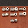 Ethnic-Style Sterling Silver S999 Fu Character Spacer Beads: Retro Barrel Ruyi Beads for DIY Lucky Silver Jewelry