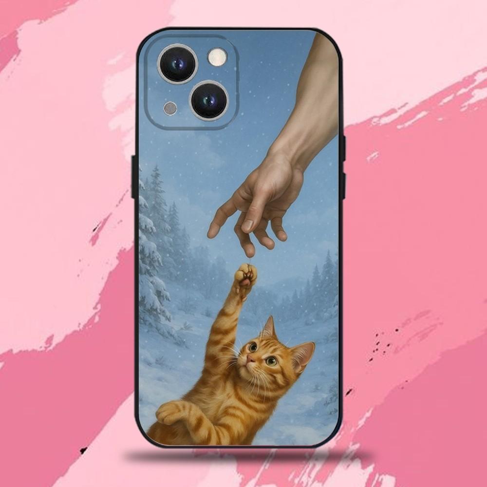 Cat Memes Phone Case For iPhone 16,15,14,13,12,11 Plus,Pro Max,XS,X,XR,SE,Mini,8,7,Soft Silicone Black Cover
