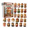 Decorative Tabletop Display 2026 Highland Cow Advent Calendar, 24 Day Christmas Countdown Calendar with 2D Acrylic Collectible Durable Hanging Pieces