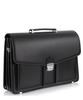 Large Men's Leather Briefcase Tizano T02 - Black Bag for A4 Documents and Laptop