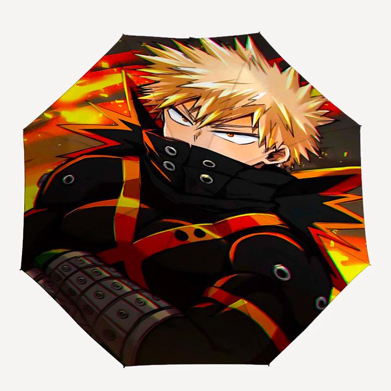 1pc Bakugo Katsuki Outdoor Umbrella - Automatic Opening/Closing, Portable 3-Fold Design with 8-Rib Iron Frame - Perfect Gift for Fans, Travelers, Dail