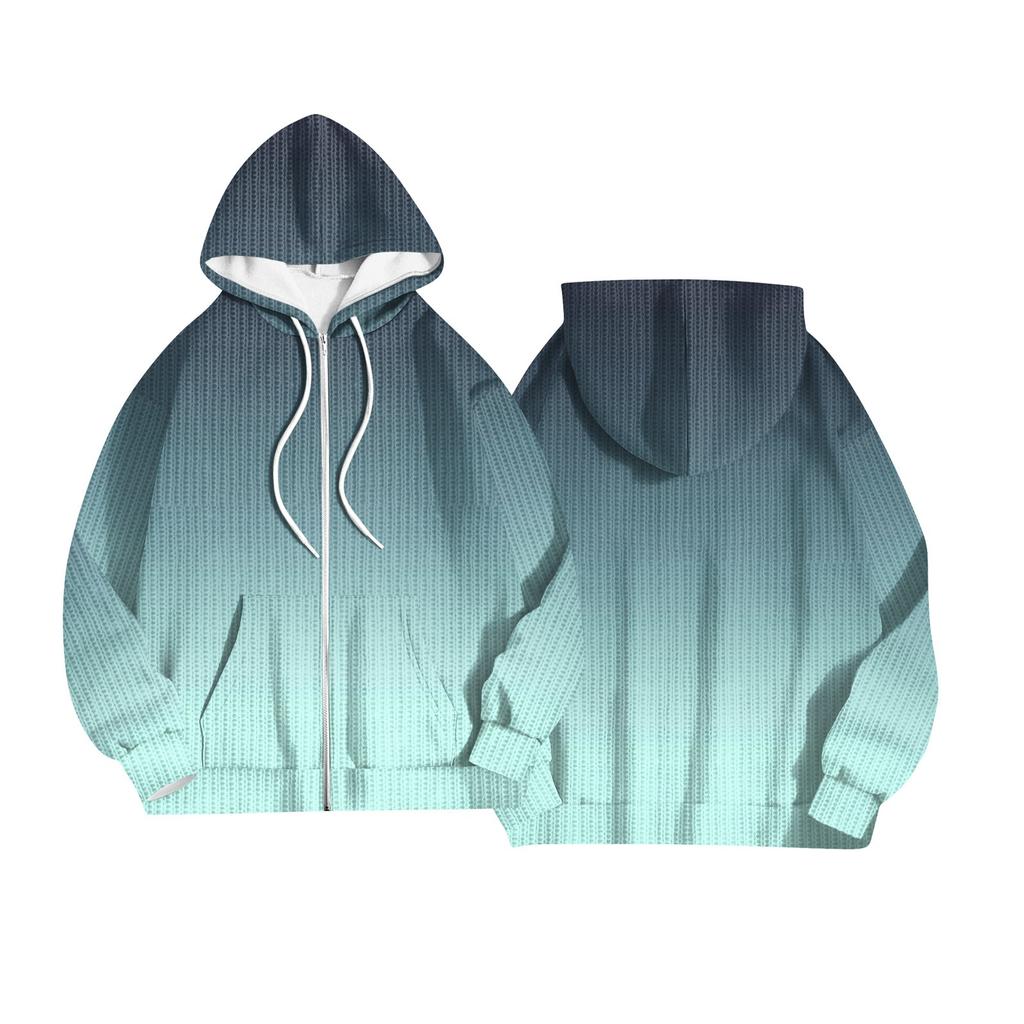 Women's Fashion Jacket Casual Printed Long-sleeved Hooded Cardigan Sweatshirts