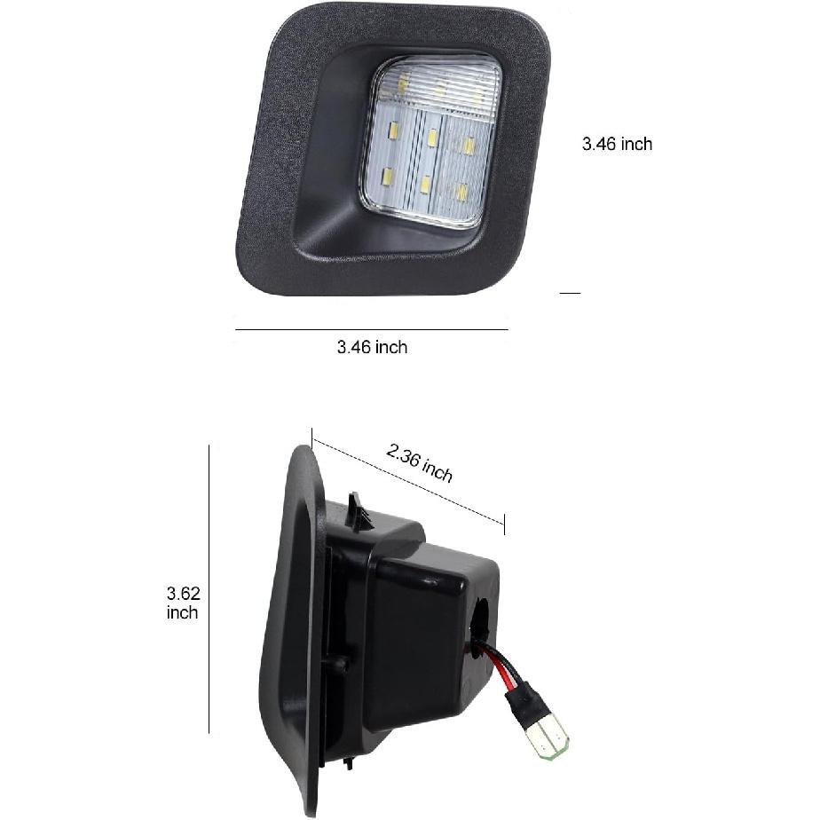 RUXIFEY LED License Plate Light Tag Lights Compatible with 2003 to 2018 Dodge Ram 1500 2500 3500, 6000K White