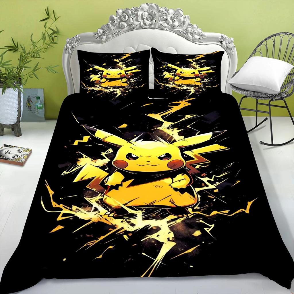 Electric Mouse Bedding Set Children'S Bedding Set Squirtle Quilt Duvet Cover King Size Twin Covers Children Printed 100% Polyest