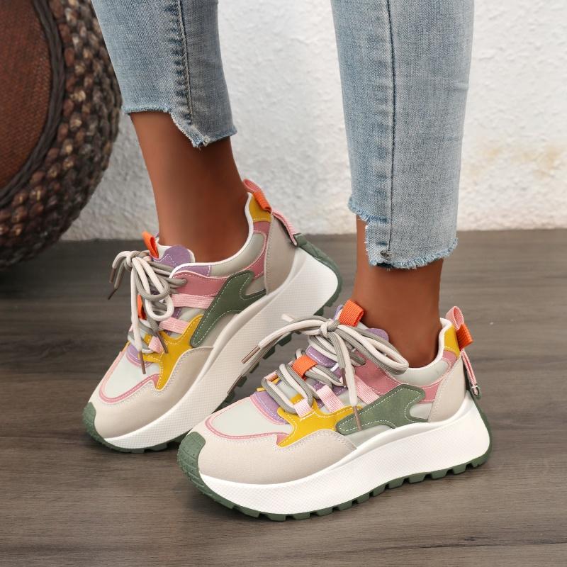 Fashion 2025 New Women Chunky Sneakers  Multi-Design Mixed Color Daily Wear Shoes Women Summer Breathable Sports Casual Sneakers Women