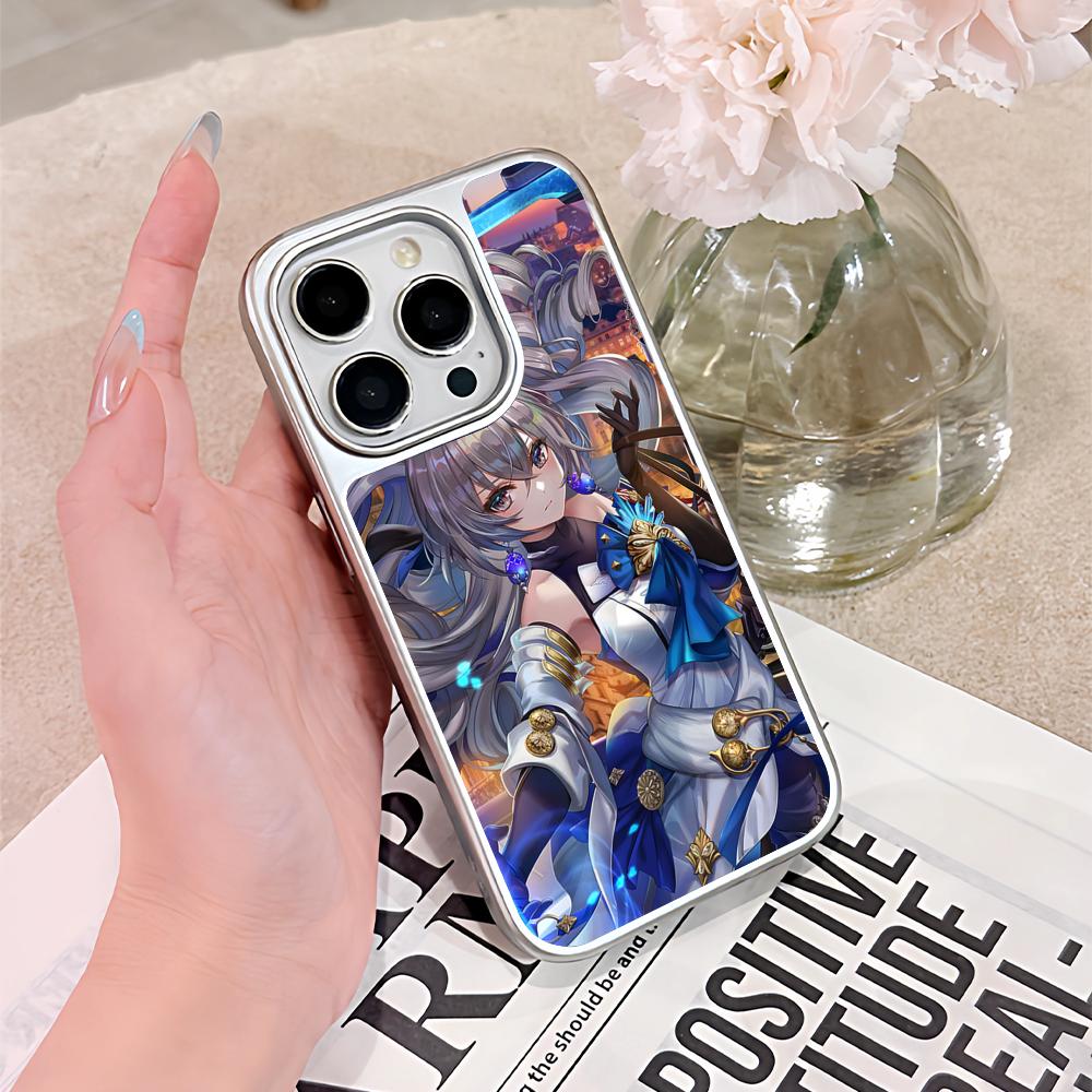 HSR Bronya Versilbertes Handyhülle für iPhone 17 16 15 14 13 12 11 Air Pro Max Plus Bunte Hülle