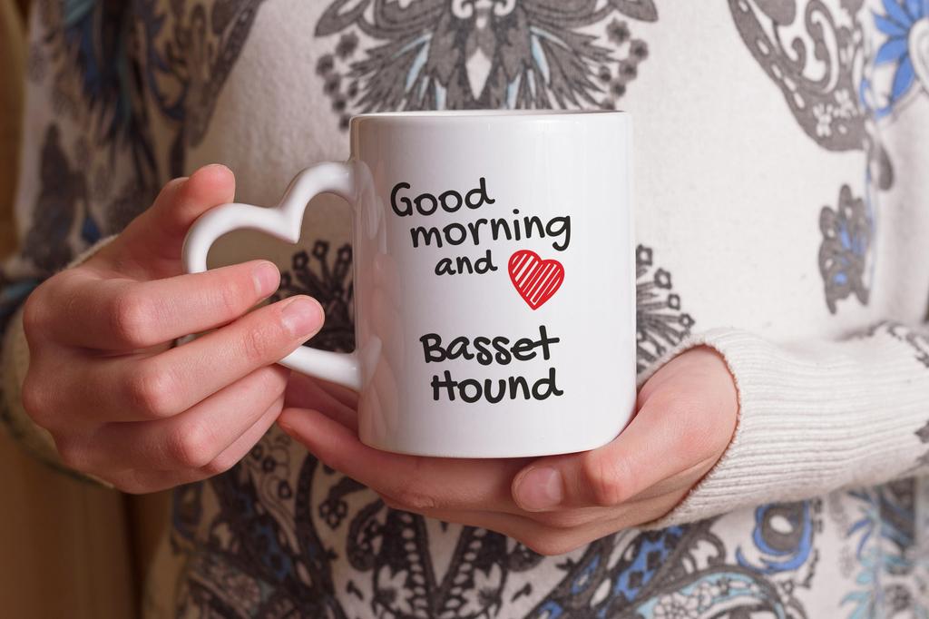 Basset Hound - Cup with a Dog, Adorable Cup with a Heart-shaped Handle, Universal Gift from the Art-Dog Brand