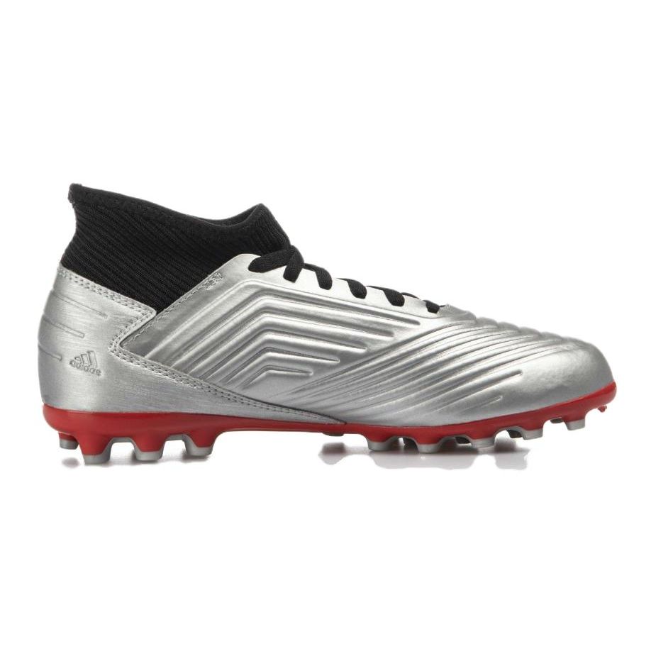 Adidas 19.3 AG Comfortable Durable Low-Top Kids Soccer Shoes Kids Soccer Shoes Silver Black G25798