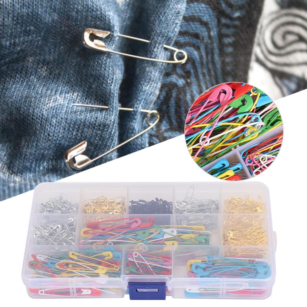 500PCS Multicolor Color Safety Pins 7 Sizes Boxed Set Pins Accessories Safety Pins  Sewing