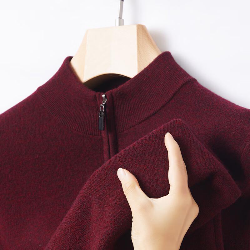 Yiliteng Men's 100% Wool Half-Zip Pullover Sweater