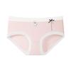 Antibacterial Women's Mid-Waist Cotton Underwear with Bowknot - Breathable, Sweet, Girly Style, Extended Crotch