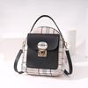 Women's backpack 20 new plaid contrasting color lock shoulder small backpack fashion casual mobile phone bag gift bag