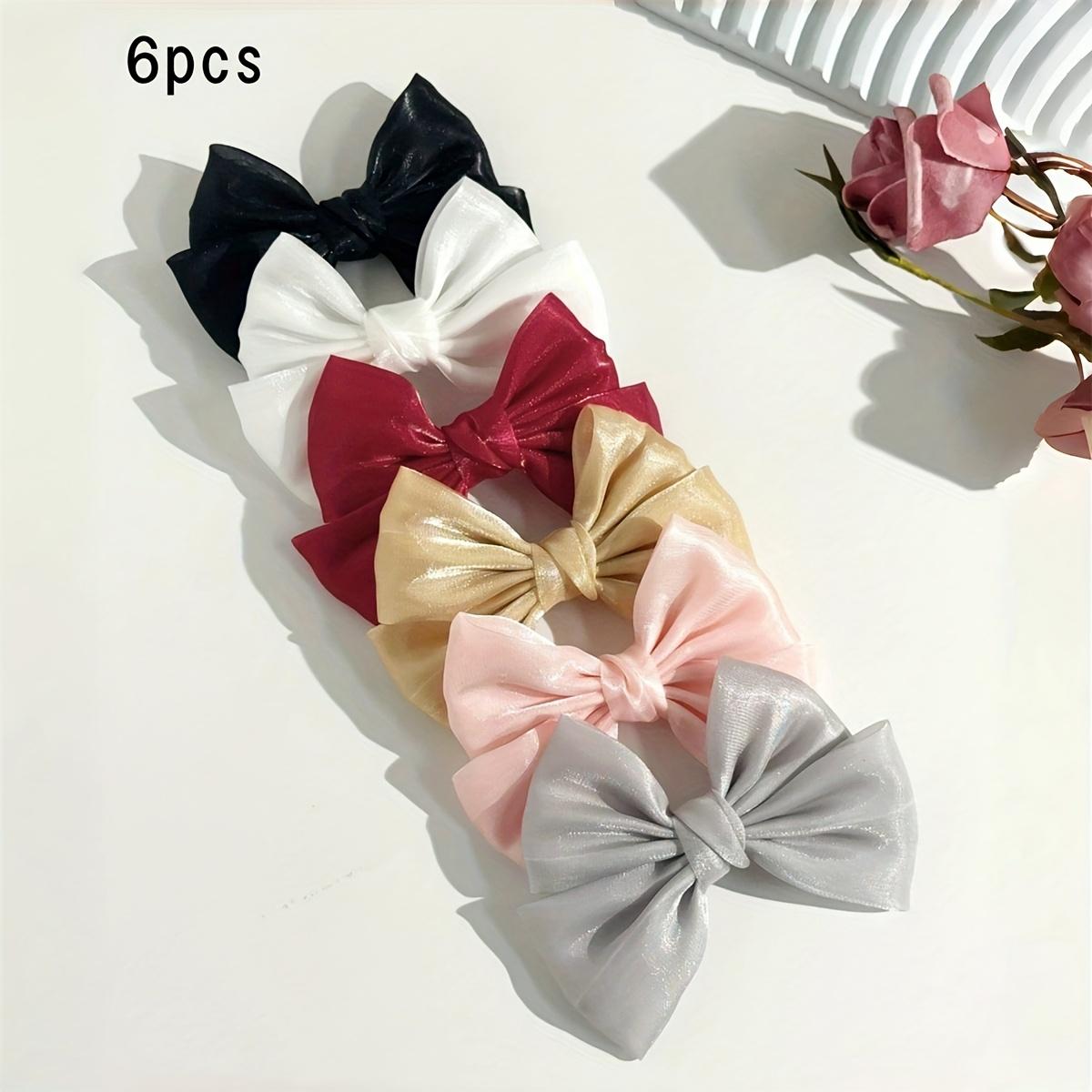 

high quality7pcs/6pcs Spring and Summer Sweet Temperament Fabric Bow Hair Clip ins Princess Style Bang Clip Edge Clip Women s Hair Accessories Multi-color - Mesh Style