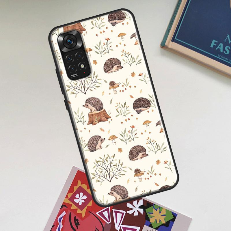 Cute Hedgehog Case For Xiaomi Redmi Note 14 13 12 11 9 10 15 Pro Plus Redmi 15 15C 14C 13C 12C 10C Cover