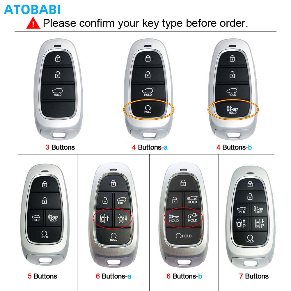 Leather Car Key Cover Bag For Hyundai Santa Fe Tucson    Sonata Nexo Azera Smart Remote Fobs Shell Case Accessories
