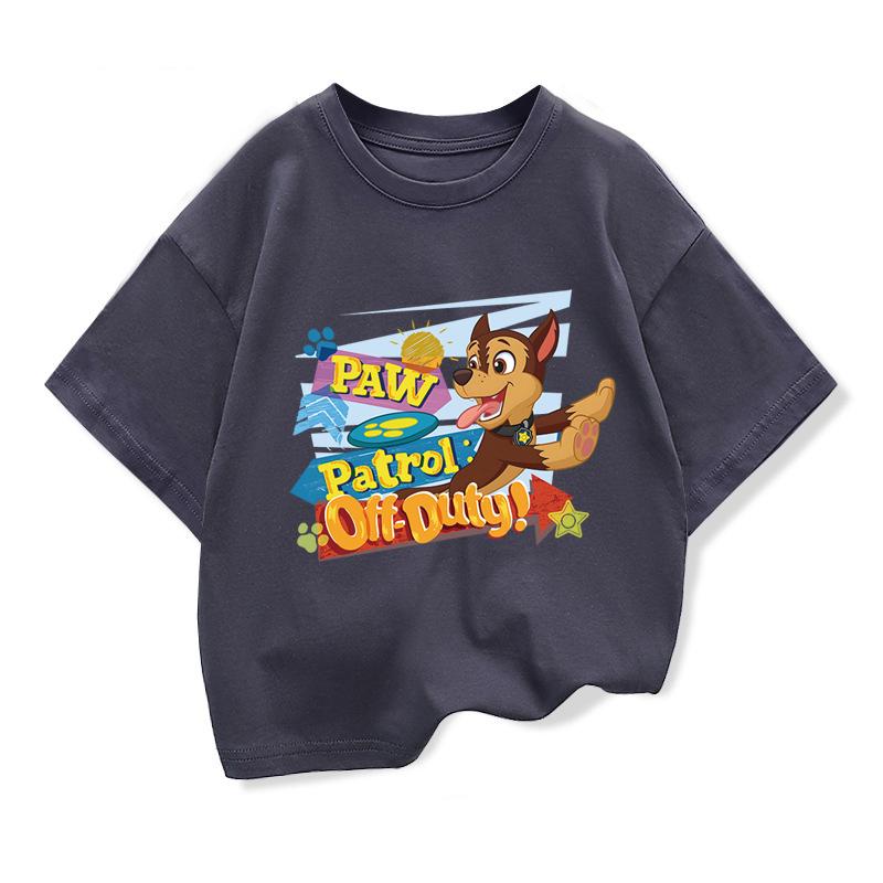 

Paw Patrol 2025 New Kids Cartoon Short Sleeve T Shirt Boys Summer Clothes Tee Shirts Children Loose Thin Knit Clothes 100