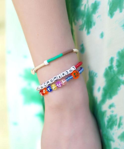 Bonbeau Initial Smile Color Beads Bracelet Smile Charm Initial Transparent Bead Bracelet 3 Colors