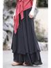 25 Jarní/Letní Chladný Tón Tencel Bambus Vrstvená Dvouvrstvá Maxi Swing Midi Sukně