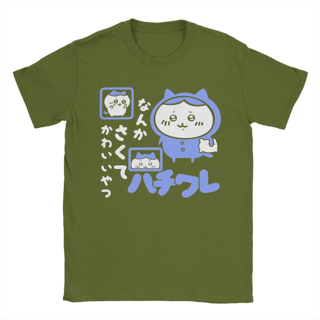 Blue Pijama Hachiware Chiikawas TShirts for Men  Awesome Pure Cotton Tees Crew Neck Short Sleeve T Shirt 4XL 5XL 6XL Clothes