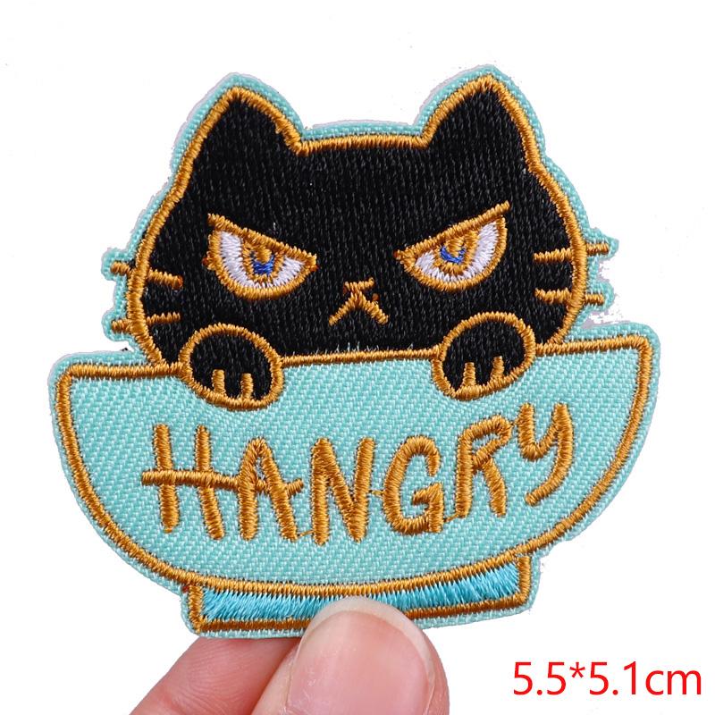 Animal Cat /Cup Patch Iron On Patches For Clothing Thermoadhesive Patches On Clothes Cartoon /Punk Patch Ironing /Sew Stickers Diy