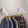 Wall Mounted Foldable Clothes Rack With Abs Construction For Home And Apartment Storage