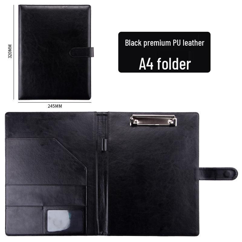 Grenzüberschreitender Business Manager Ordner mit Ledereinband und Klemme