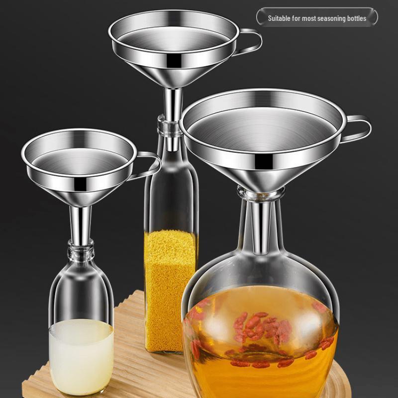 Thickened Food Grade Stainless Steel Funnel Set