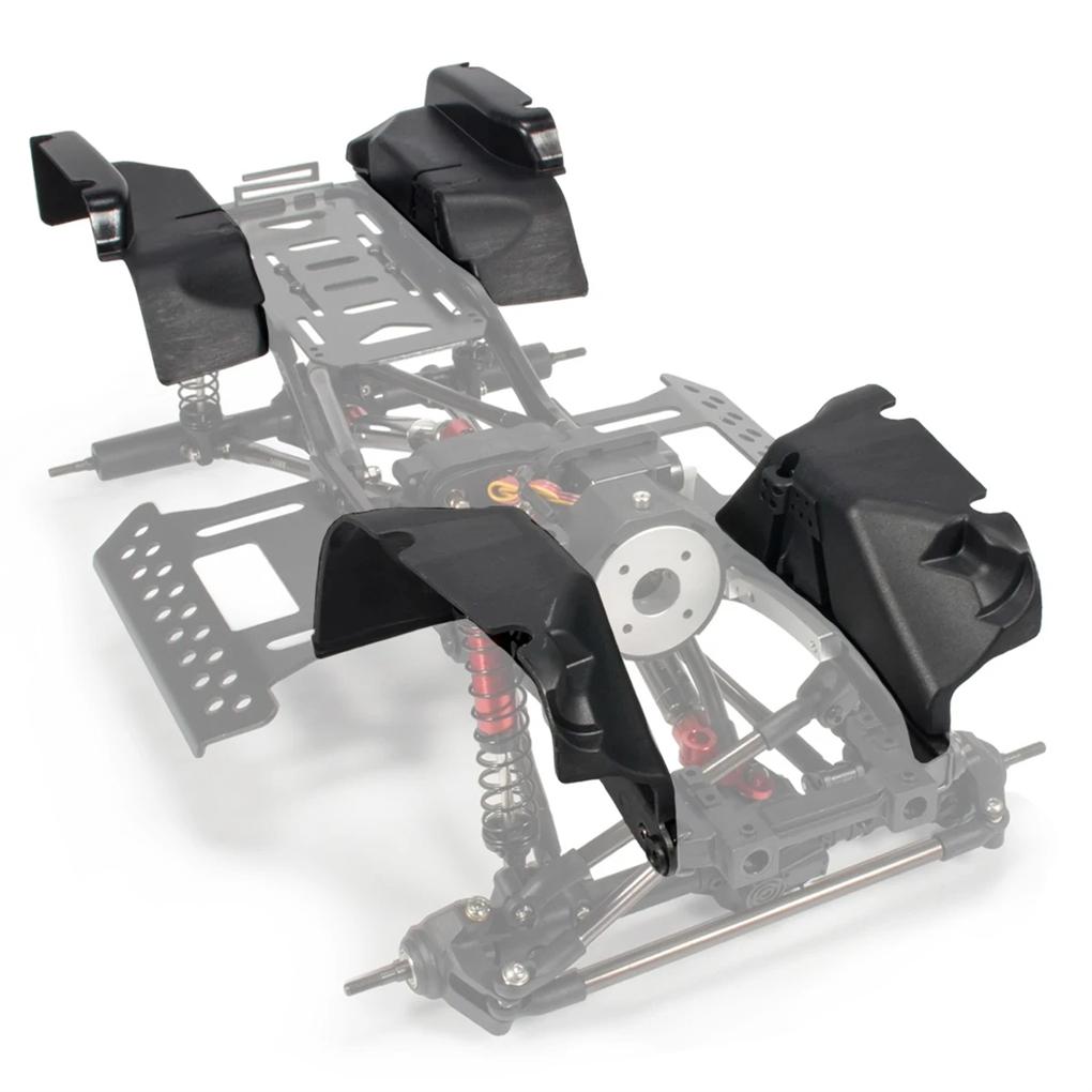 

4Pcs Fenders Flares Wheel Arches for 1/10 RC SCX10 with Shock Mount Prefixal Transmission Chassis 313mm Wrangler Body
