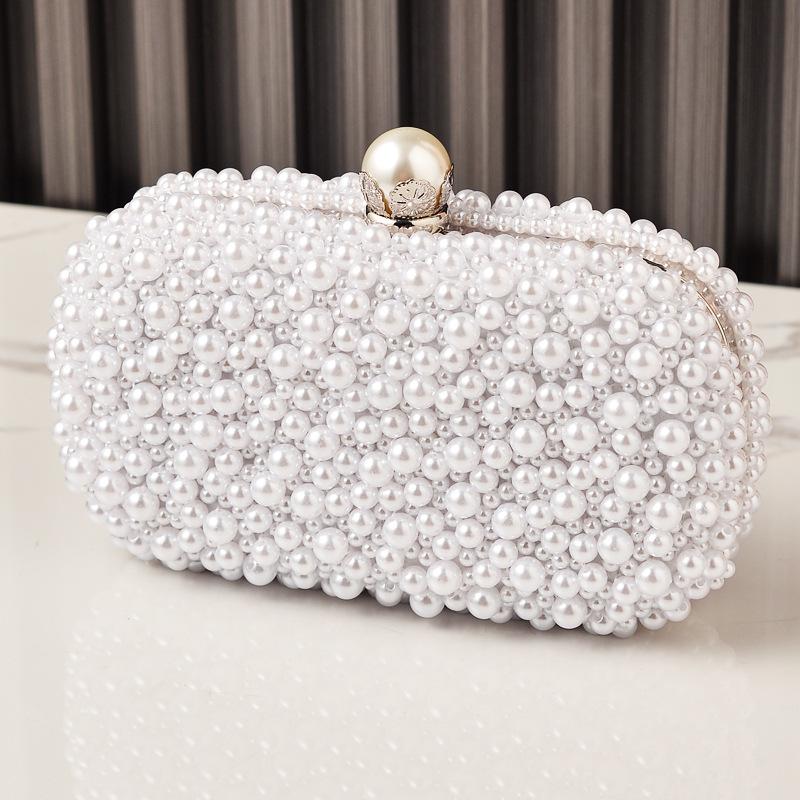 2026 New Pearl Dinner Bag Women's European and American Banquet Clutch Bag High-end Handmade Dress Evening Bag