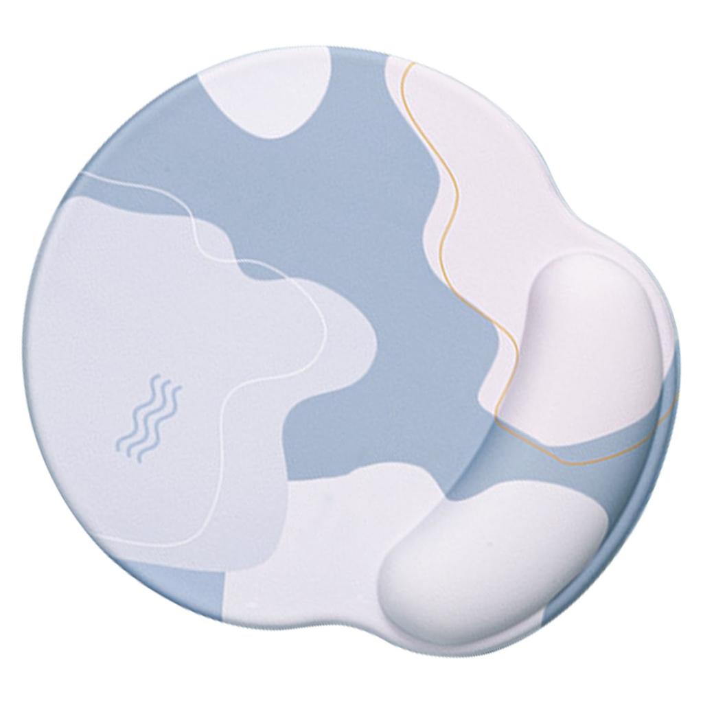 Keyboard Mouse Pad Set Ergonomic Silicone Mouse Pad with Memory Foam Keyboard Wrist Rest Support for Computer Round,