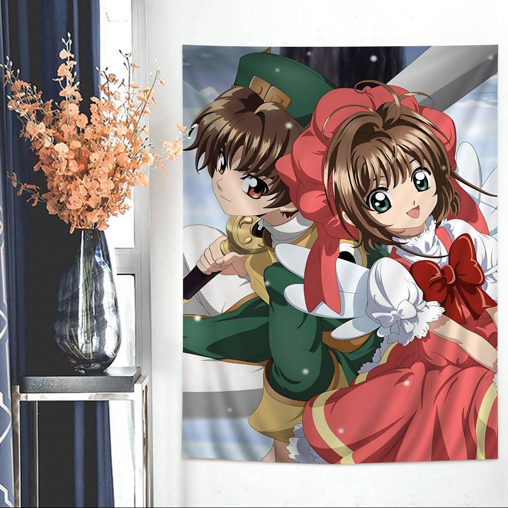 Japanese Anime CCardcaptor Sakura Anime Tapestry Hanging Tarot Hippie Wall Rugs Dorm Home Decor