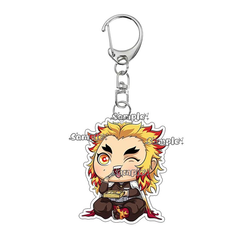 5cm Acrylic Anime Cartoon Kamado Nezuko Agatsuma Tanjiro Giyuu Q Version Keychain Game Character Backpack Pendant Charm Gift Toy