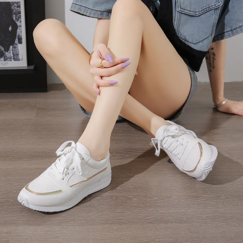 2025 summer new lace-up casual sports shoes soft-soled breathable little white shoes flat-soled versatile student shoes women's single shoes