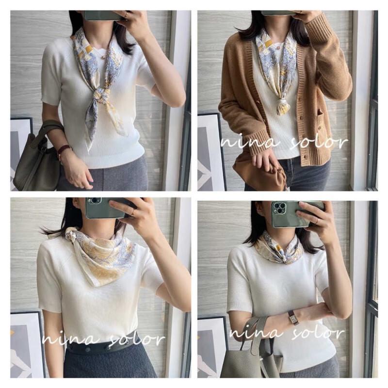 NINA SOLOR Tropical Rainforest 18 Momme Twill Silk Scarf