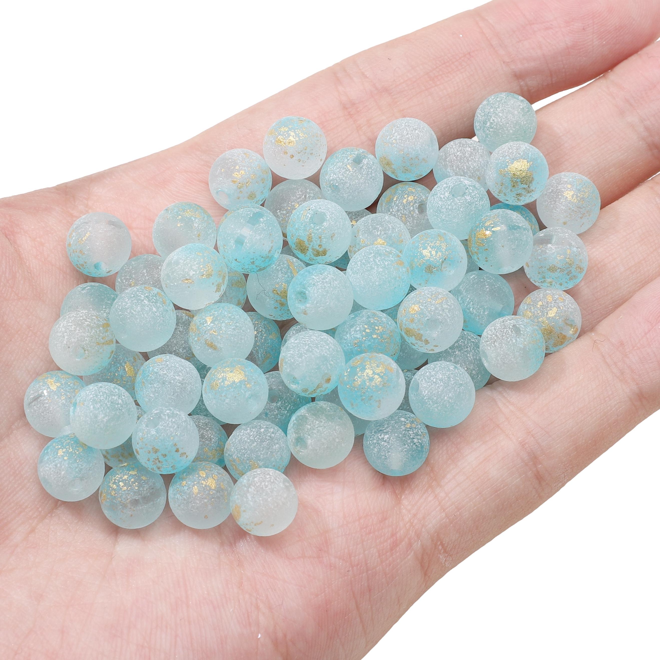 

20/30Pcs Glass Sprinkled Gold Gradient Beads For DIY Bracelets Necklaces Jewelry Making 8mm 20pcs небесно-голубой