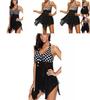 Stylish Women's Tankini Vintage Mesh Swimwear With High Waist Boxer Shorts In Dotted Design