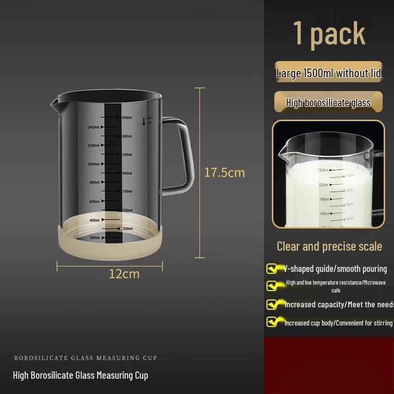 1500ML Glass Measuring Cup with Lid