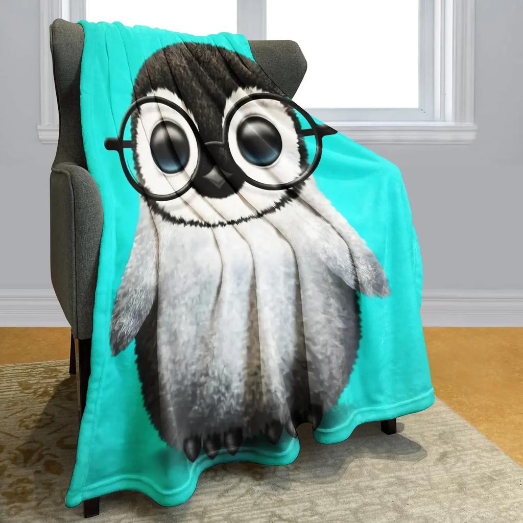 Penguin Flannel Throw Blankets Soft Lightweight Cozy Warm Gifts for Kids Boys Womens Girls Adults All Seasons Couch Bed Chair