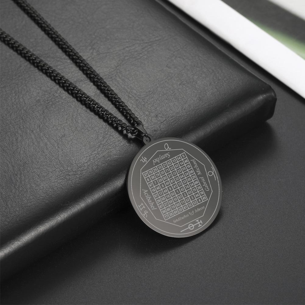 Solomon Circle Pendant Necklace For Men Trendy Titanium Steel Accessory
