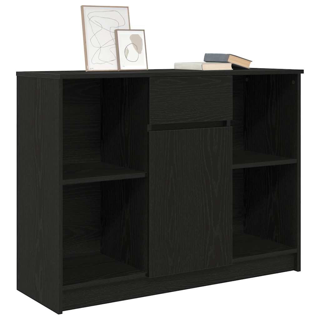Sideboard with Drawer Black Oak Effect 101 x 35 x 76 cm