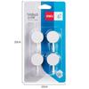 Deli White Nail-Free Adhesive Hooks (4-Pack)