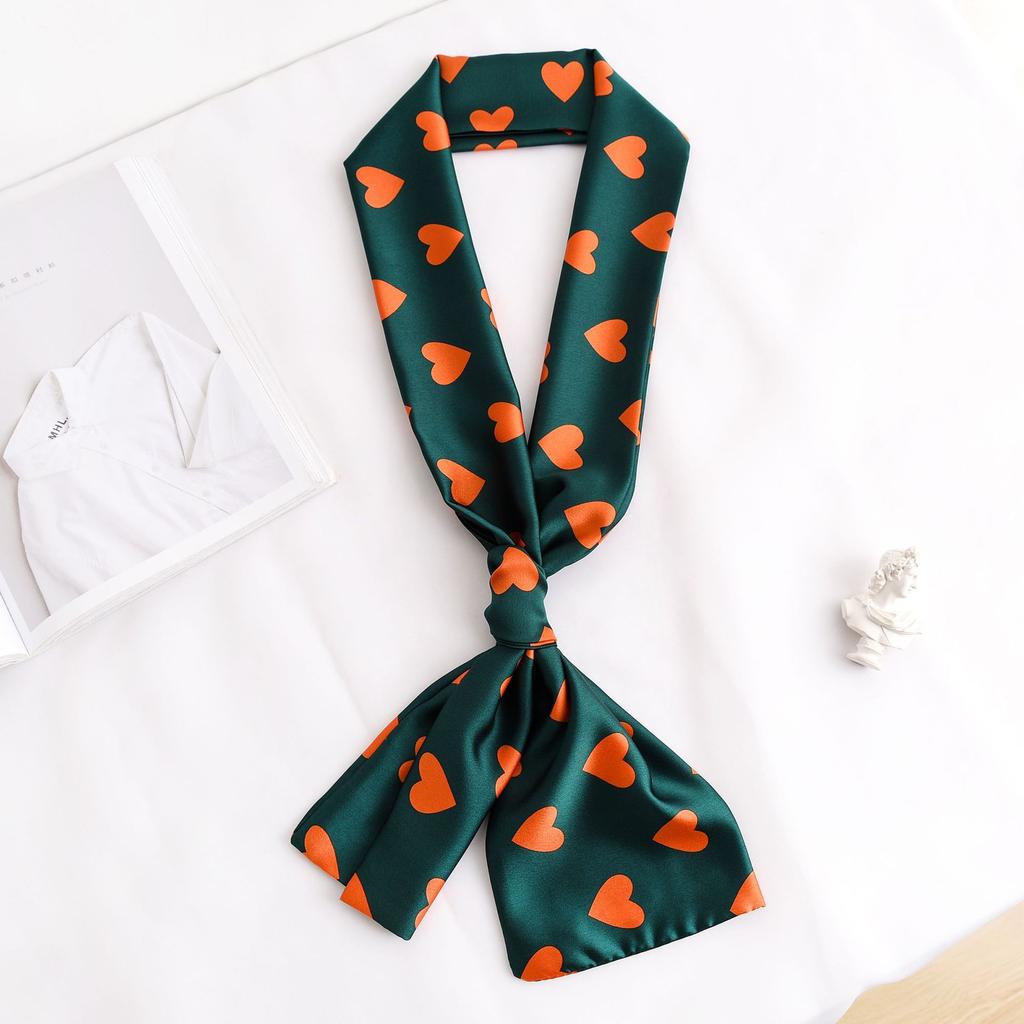 Thin and Narrow Long Small Silk Scarves Women's Foreign Style Fashionable and Versatile Sunscreen Silk Scarves Spring and Summer Scarves Scarves