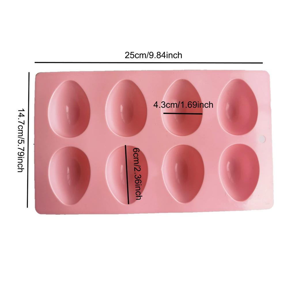 3 Pack Egg Shaped Easter Freezer Moulds 8-Cavity Egg Shaped Baking Pan Non-Stick for Chocolate Cake Dessert Muffin Pastry Soap