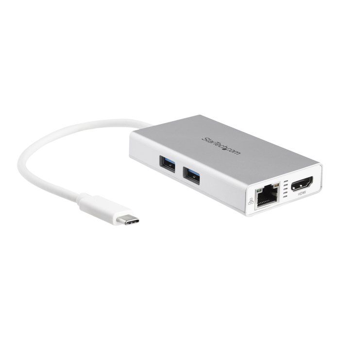 USB-C multiportadapter - STARTECH.COM - HDMI 4K - Power Delivery - Sølvfarget og hvit