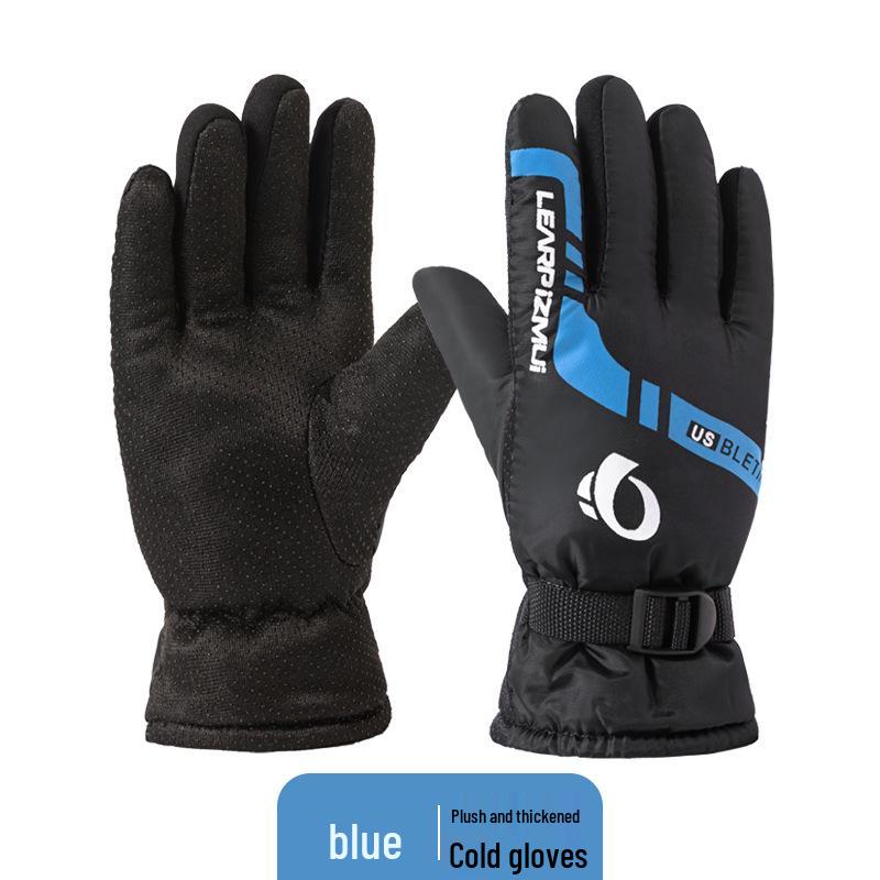 Gants d'hiver en cuir à écran tactile pour homme - Coupe-vent, imperméables et doublés de velours pour la chaleur.
